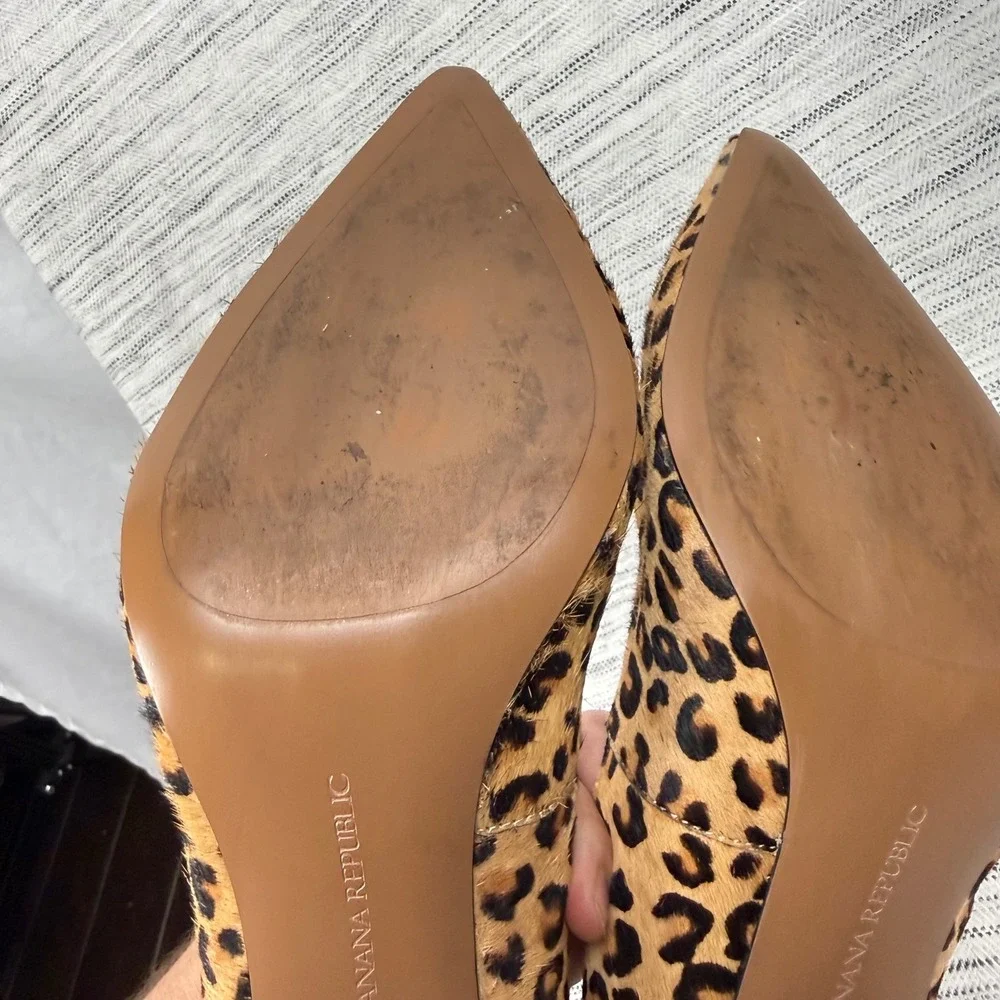 Banana Republic Calf Hair Leopard Print Pumps 11 Statement Corpcore Office Siren